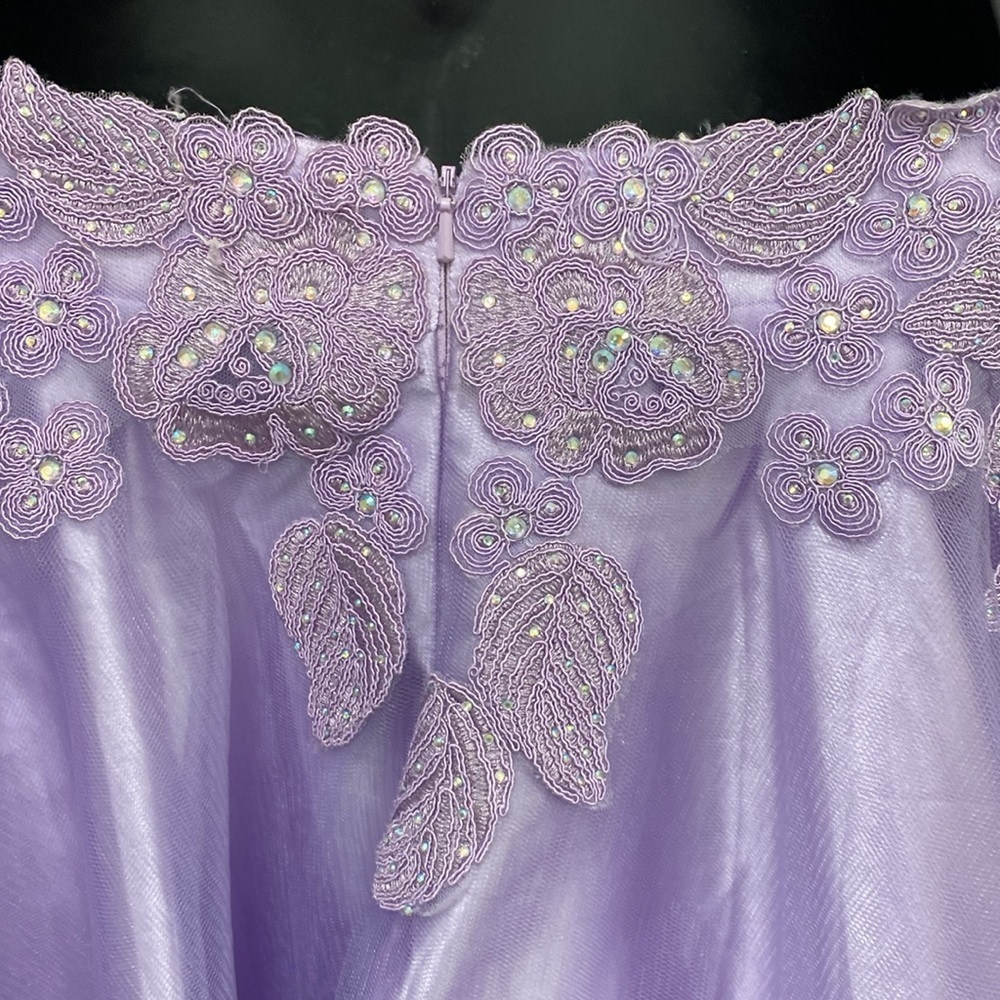 Anny Lee 2 Piece Halter Dress Homecoming Prom Purple Lavender Size Small EUC - Picture 6 of 12